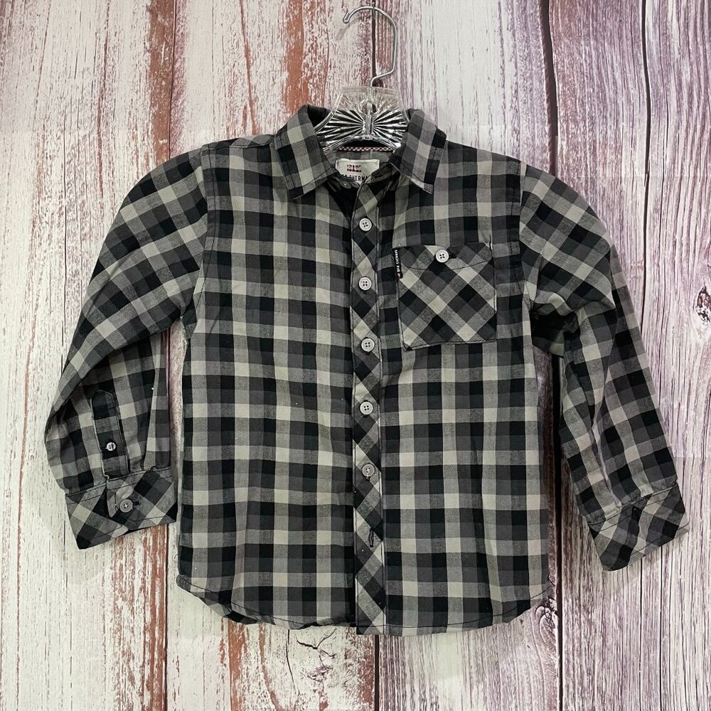 Ben Sherman Button Down Long Sleeve Shirt Boys Size 4  #5125